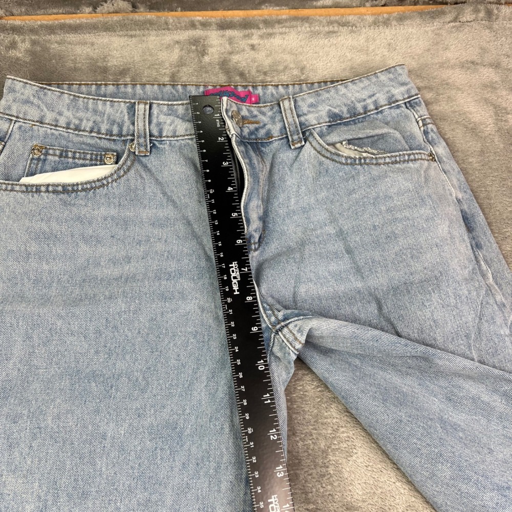 Edikted Wide Leg Jeans Womens Medium Light Blue Wash 100% Cotton Relaxed Denim - Picture 9 of 14